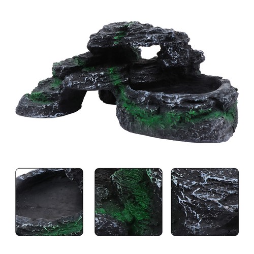 Black resin turtle terrace - resin,