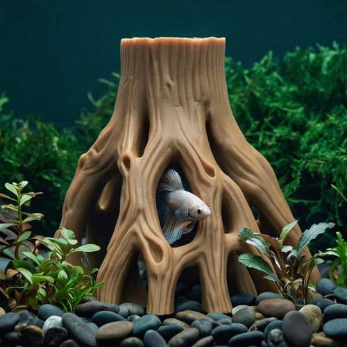 1pc tree stump - tree, fish